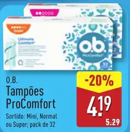 ALDI O.B. Tampões ProComfort promoção