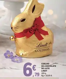 E.Leclerc Coelho de chocolate de leite lindt promoção