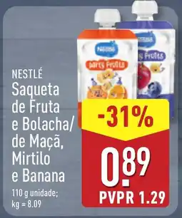 ALDI NESTLÉ Saqueta de Fruta e Bolacha/ de Maçã, Mirtilo e Banana promoção