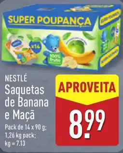 ALDI NESTLÉ Saquetas de Banana e Maçã promoção