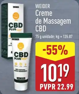 ALDI WEIDER Creme de Massagem CBD promoção