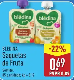 ALDI BLÉDINA Saquetas de Fruta promoção