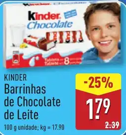 ALDI KINDER Barrinhas de Chocolate de Leite promoção