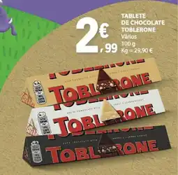 E.Leclerc Tablete de chocolate toblerone vários promoção