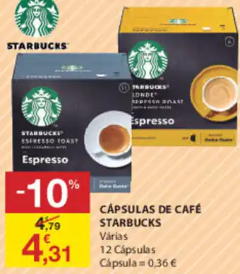 E.Leclerc Cápsulas de Café Starbucks 12 Cápsulas promoção