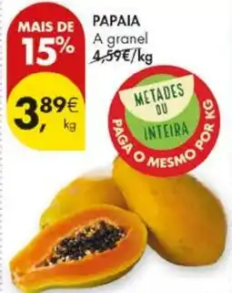 Pingo Doce Papaia a granel promoção