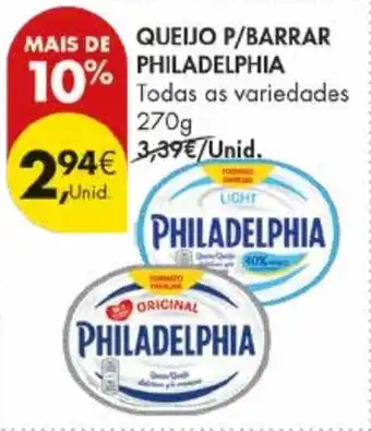 Pingo Doce Queijo p/barrar philadelphia promoção