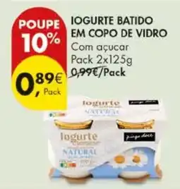 Pingo Doce Iogurte batido em copo de vidro promoção