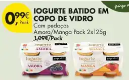 Pingo Doce Iogurte batido em copo de vidro promoção