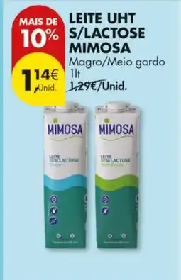 Pingo Doce Leite uht s/lactose mimosa promoção