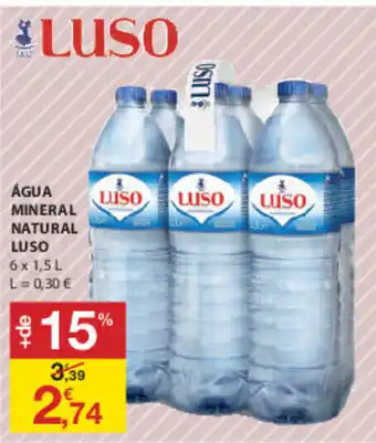 E.Leclerc Água Mineral Natural Luso 6 x 1,5L promoção