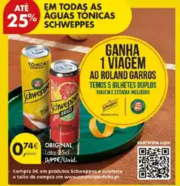 Pingo Doce Schweppes original promoção