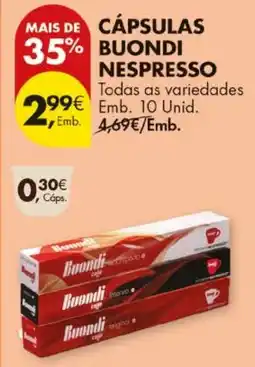 Pingo Doce Cápsulas 35% buondi nespresso promoção