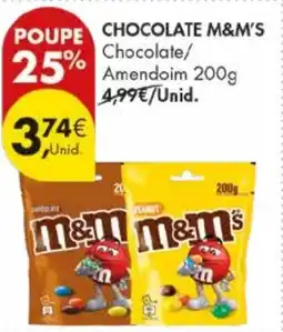Pingo Doce Chocolate m&m's chocolate/ amendoim promoção