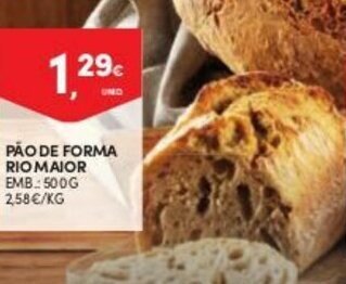 Continente Pão de Forma Rio Maior 500g promoção