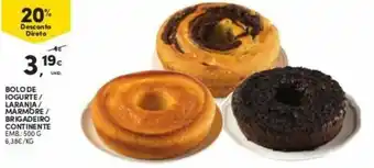 Continente Bolo de Iogurte/Laranja/Mármore/Brigadeiro Continente 500g promoção