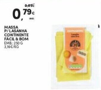 Continente Massa p/Lasanha Continente Fácil & Bom 250g promoção