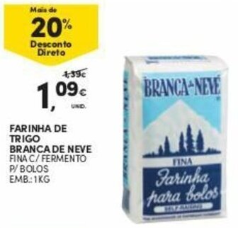 Continente Farinha de Trigo Branca de Neve 1kg promoção