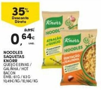 Continente Noodles Saquetas Knorr 61g/63g promoção
