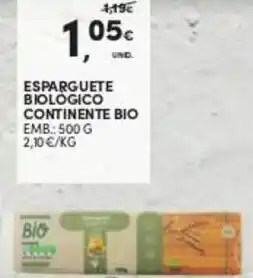 Continente Esparguete Biológicos Continente Bio 500g promoção