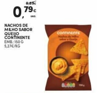 Continente Nachos de Milho Sabor Queijo Contineente 150g promoção