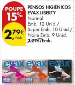 Pingo Doce Pensos higiénicos evax liberty normal promoção