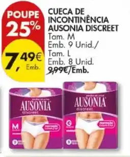 Pingo Doce Cueca de incontinencia ausonia discreet promoção