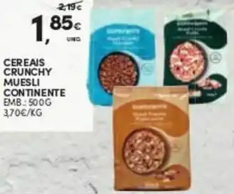 Continente Cereais Crunchy Muesli Continente 500g promoção