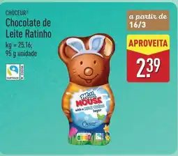 ALDI CHOCEUR Chocolate de Leite Ratinho promoção