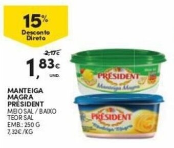 Manteiga Magra Président 250g