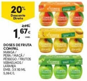 Continente Doses de Fruta Compal 3x110ml promoção