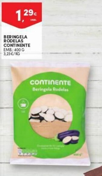 Continente Beringela Rodelas Continente 400g promoção