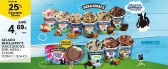 Continente Gelado Ben & Jerry's 465ml/3x80ml promoção