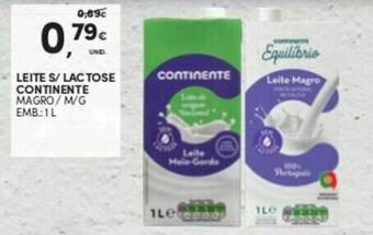 Continente Leite s/Lactose Continente 1L promoção