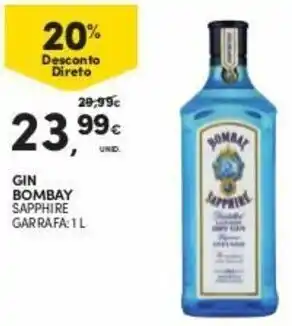 Continente Gin Bombay 1L promoção