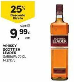 Continente Whisky Scottish Leader 70cl promoção