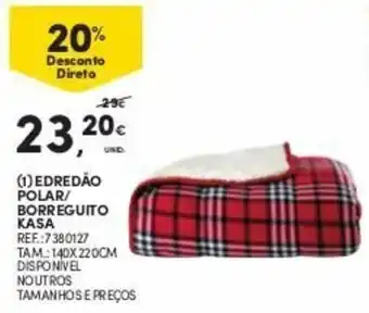 Continente Edredão Polar/Borreguito Kasa 140x220cm promoção