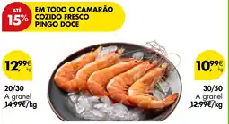 Pingo Doce Em todo o camarão cozido fresco pingo doce 30/50 promoção
