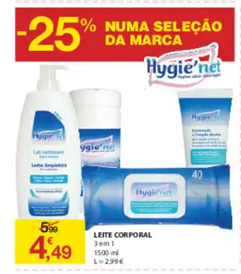 E.Leclerc Leite Corporal 3 em 1 1500ml promoção