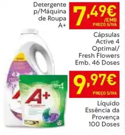 Recheio Detergente p/Máquina de Roupa A+ Cápsulas Active 4 promoção
