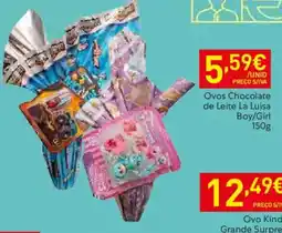 Recheio Ovos Chocolate de Leite La Luisa Boy/Girl promoção