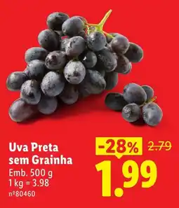 Lidl Uva Preta sem Grainha promoção