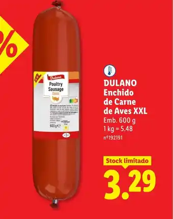 Lidl DULANO Enchido de Carne de Aves XXL promoção