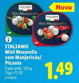Lidl ITALIAMO Mini Mozarella com Manjericão/ Picante promoção