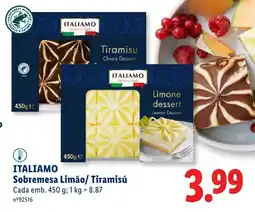 Lidl ITALIAMO Sobremesa Limão/ Tiramisú Cada promoção