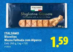 Lidl ITALIAMO Biscoitos Massa Folhada com Alperce promoção