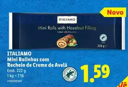 Lidl ITALIAMO Mini Rolinhos com Recheio de Creme de Avelã promoção
