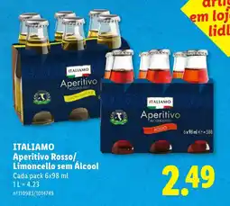 Lidl ITALIAMO Aperitivo Rosso/ Limoncello sem Álcool promoção
