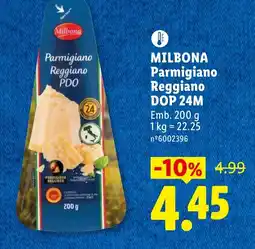Lidl MILBONA Parmigiano Reggiano DOP 24M promoção