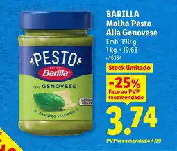 Lidl BARILLA Molho Pesto Alla Genovese promoção